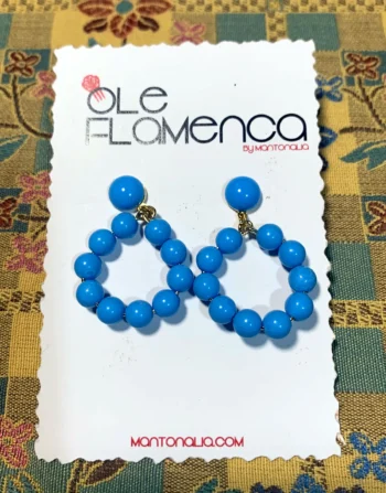 Pendientes de flamenca para niñas celeste