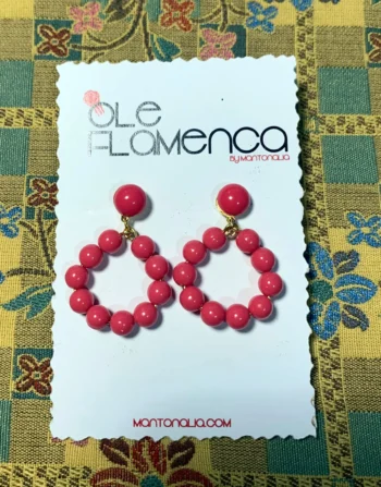 Pendientes de flamenca para niñas fucsia