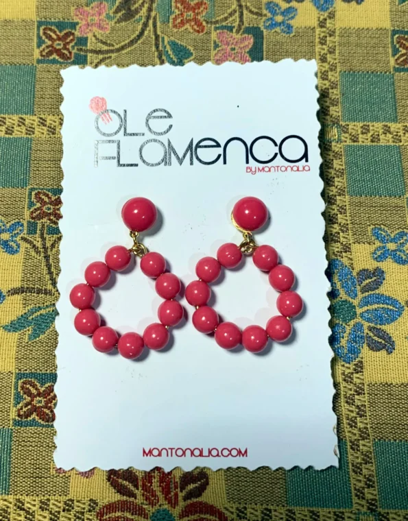 Pendientes de flamenca para niñas fucsia