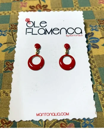 Pendientes de flamenca para niñas rojo