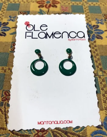 Pendientes de flamenca para niñas verde Andalucia