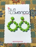 Pendientes de flamenca para niñas verde agua