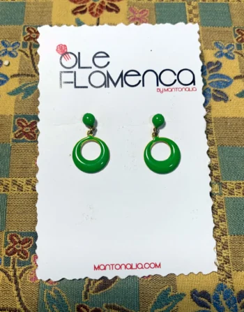 Pendientes de flamenca para niñas verde