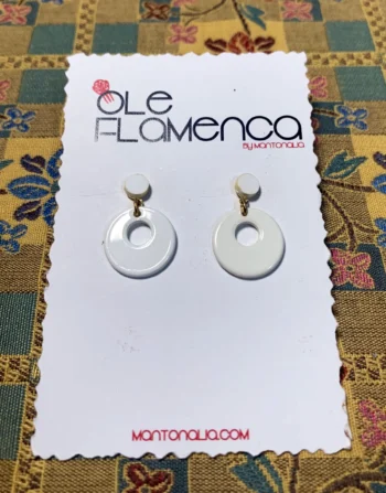 Pendientes de flamenca para niñas blanco