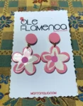 Pendientes de flamenca para niñas rosa