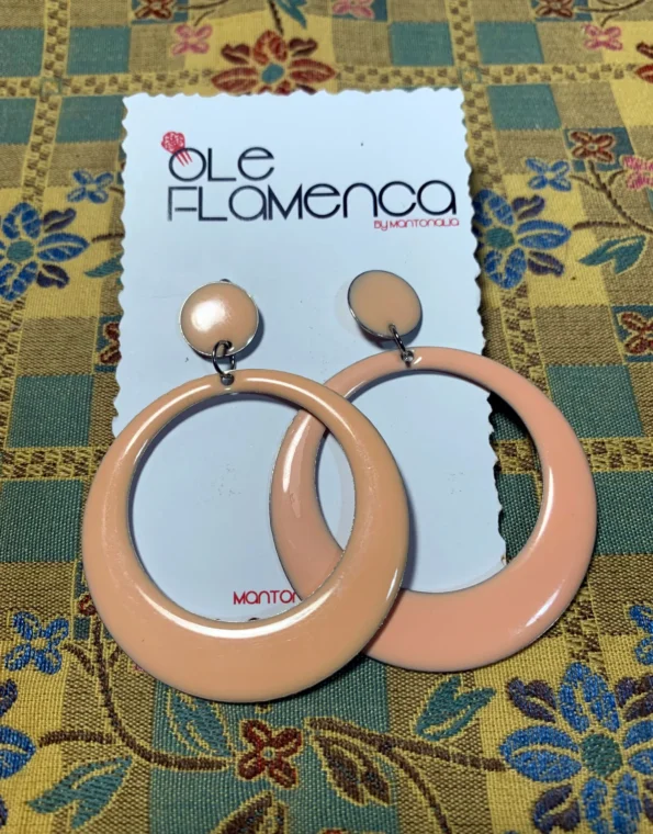 Pendientes de flamenca para niñas Salmón