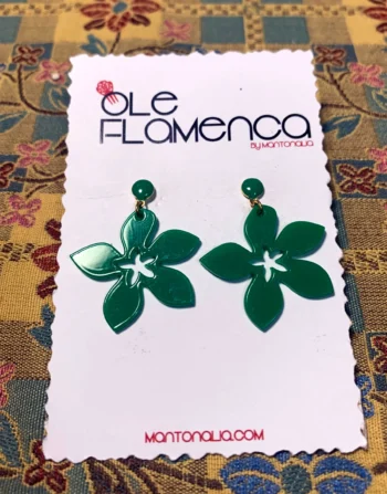 Pendientes de flamenca para niñas Verde Andalucía