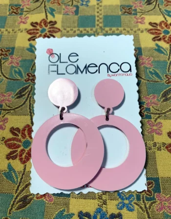 Pendientes de flamenca para niñas rosa