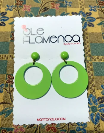 Pendientes de flamenca para niñas pistacho