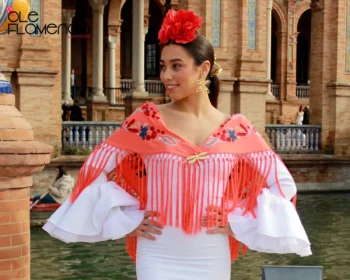 Traje de Flamenca Celeste