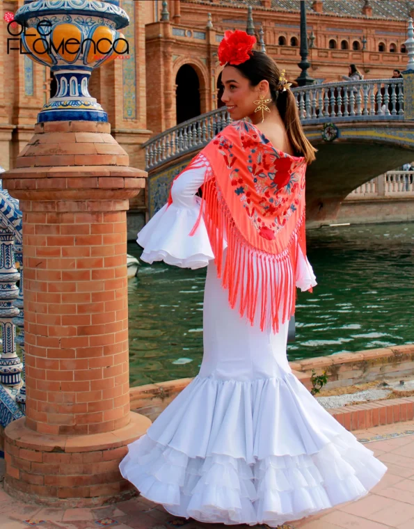 Traje de flamenca Celeste