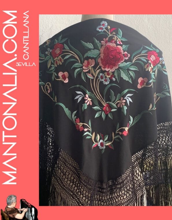 MANTÓN FLAMENCO BASTIDOR NEGRO