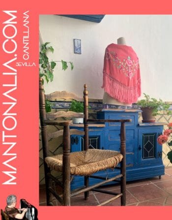 MANTÓN FLAMENCO BASTIDOR ROSA CHICLE