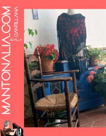 MANTÓN FLAMENCO BASTIDOR negro
