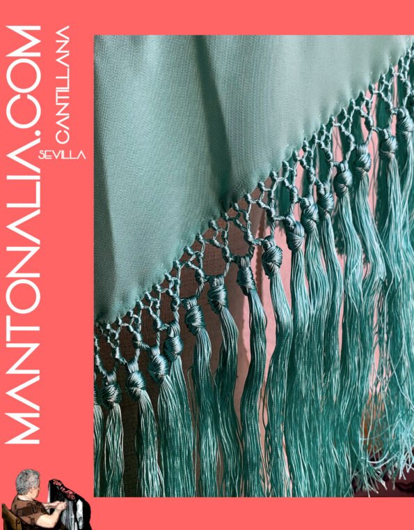 MANTÓN FLAMENCO BASTIDOR verde agua