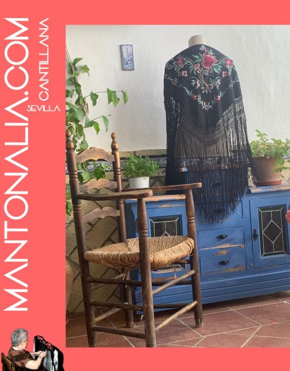 MANTÓN FLAMENCO BASTIDOR NEGRO