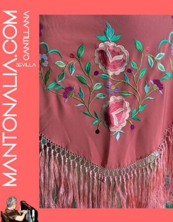 MANTÓN FLAMENCO BASTIDOR ROSA CHICLE