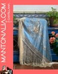 MANTóN FLAMENCO BASTIDOR celeste