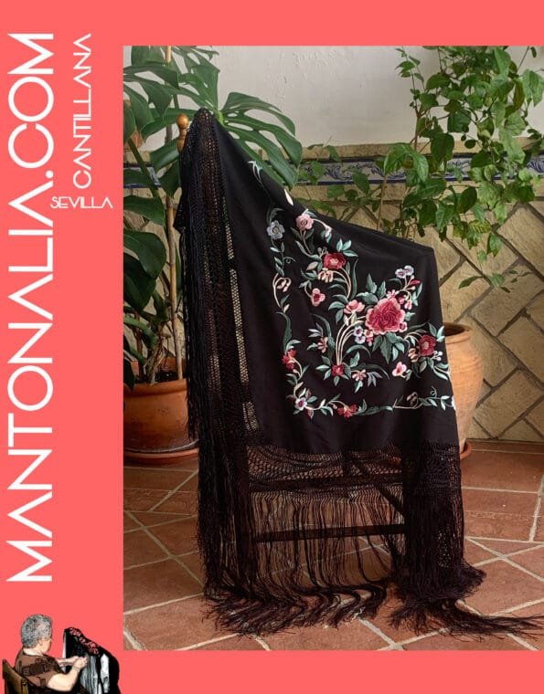 MANTÓN FLAMENCO BASTIDOR NEGRO