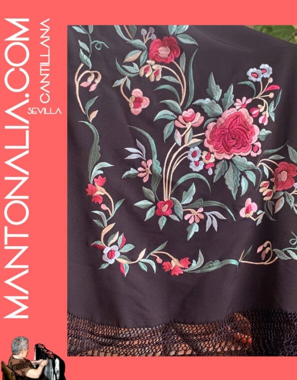MANTÓN FLAMENCO BASTIDOR NEGRO