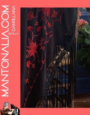 MANTÓN FLAMENCO BASTIDOR negro