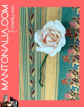 flor flamenca rosa color Beige de 5 cm