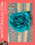 FLOR ROSA FLAMENCA DE COLOR TURQUESA DE 17 CM