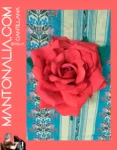 FLOR ROSA FLAMENCA DE COLOR ROJO DE 17 CM