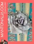 FLOR ROSA FLAMENCA DE COLOR CAMEL DE 17 CM