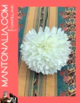 FLOR CLAVEL FLAMENCA DE COLOR BLANCO DE 9CM
