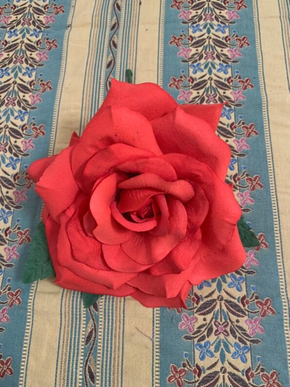 FLOR ROSA FLAMENCA DE COLOR roja DE 17 CM