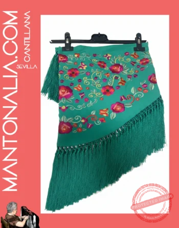 Mantoncillo flamenca Verde Esmeralda