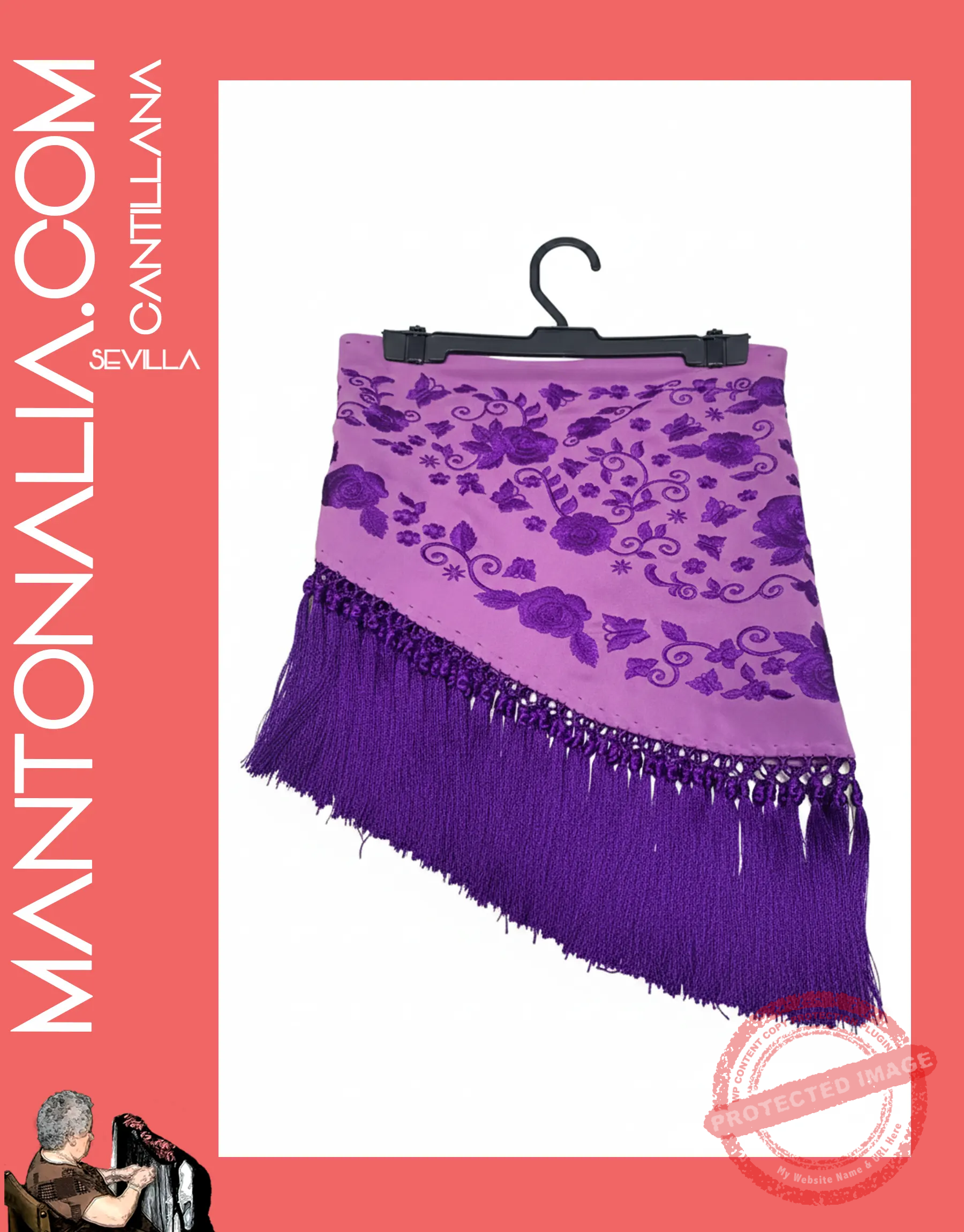 MAN-MED-015 Mantoncillo flamenca Morado bicolor