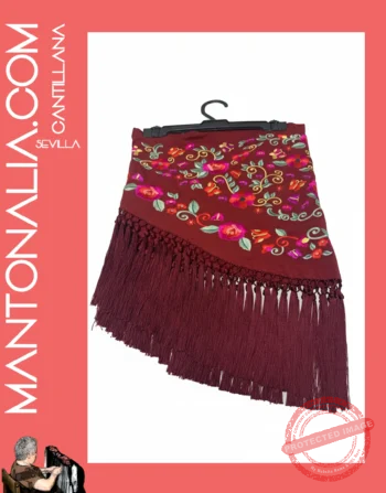 Mantoncillo flamenca Burdeos