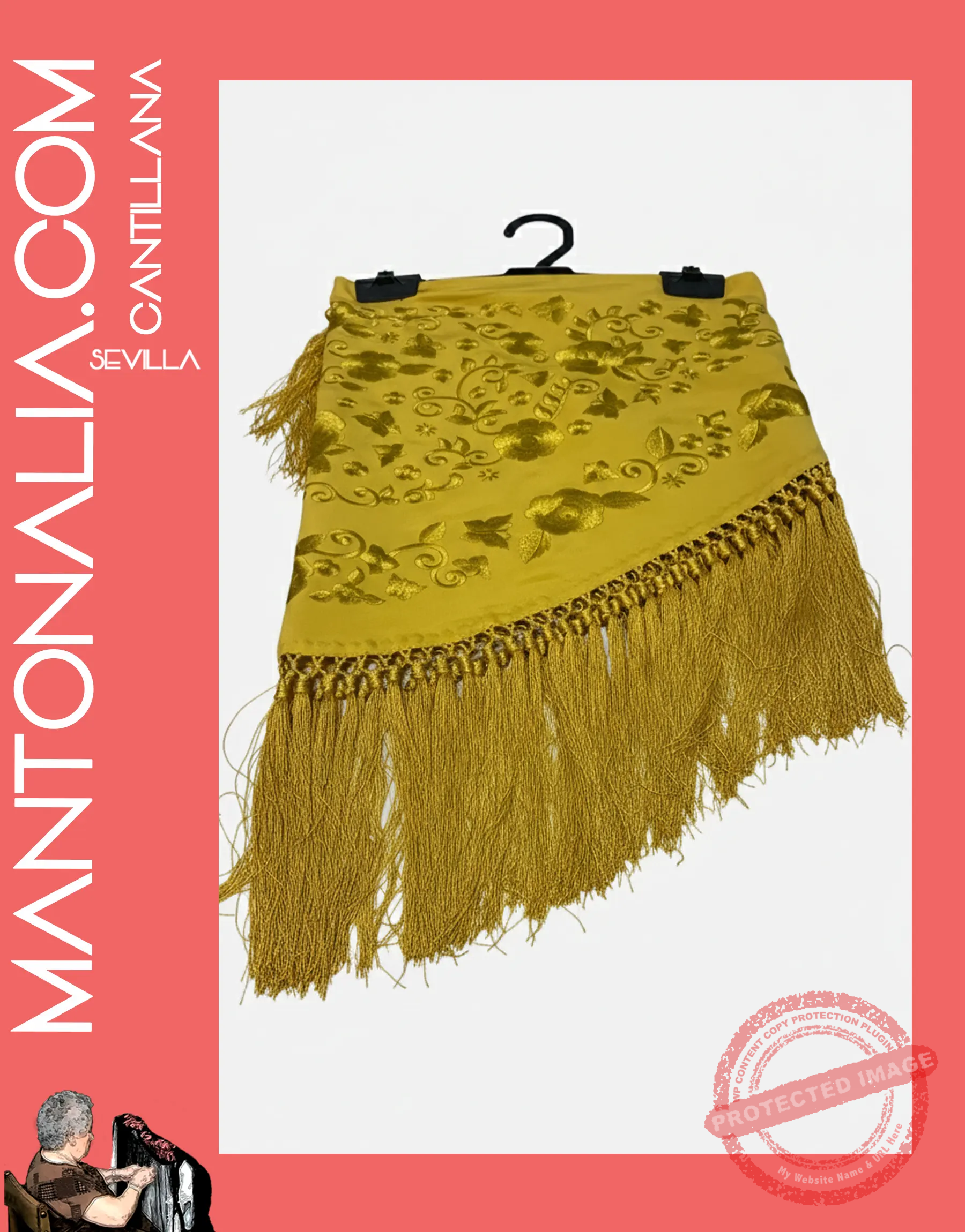 MAN-MED-018 Mantoncillo flamenca Pistacho monocolor