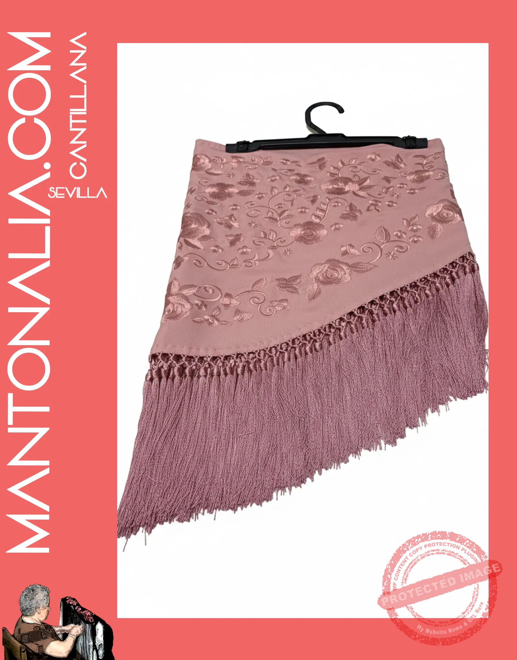 MAN-MED-021 Mantoncillo flamenca Rosa palo