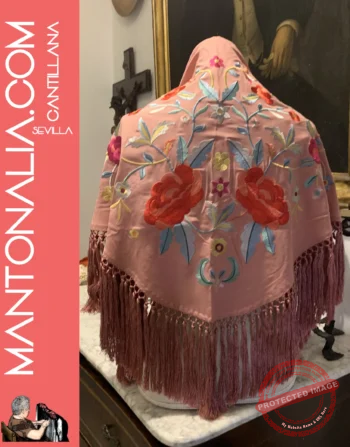 Mantón flamenco Rosa empolvado