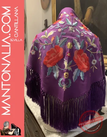 Mantón flamenco Morado