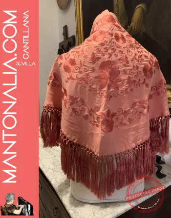 Mantón flamenco coral