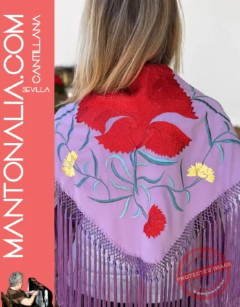 Mantón artesanal Clavellina