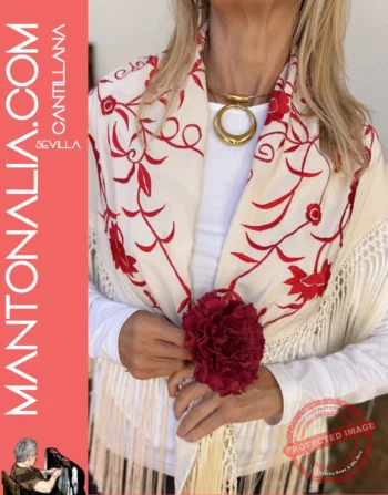 Mantón artesanal Colibrí