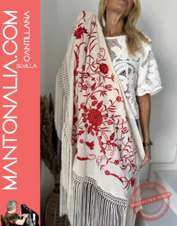 Mantón artesanal Colibrí