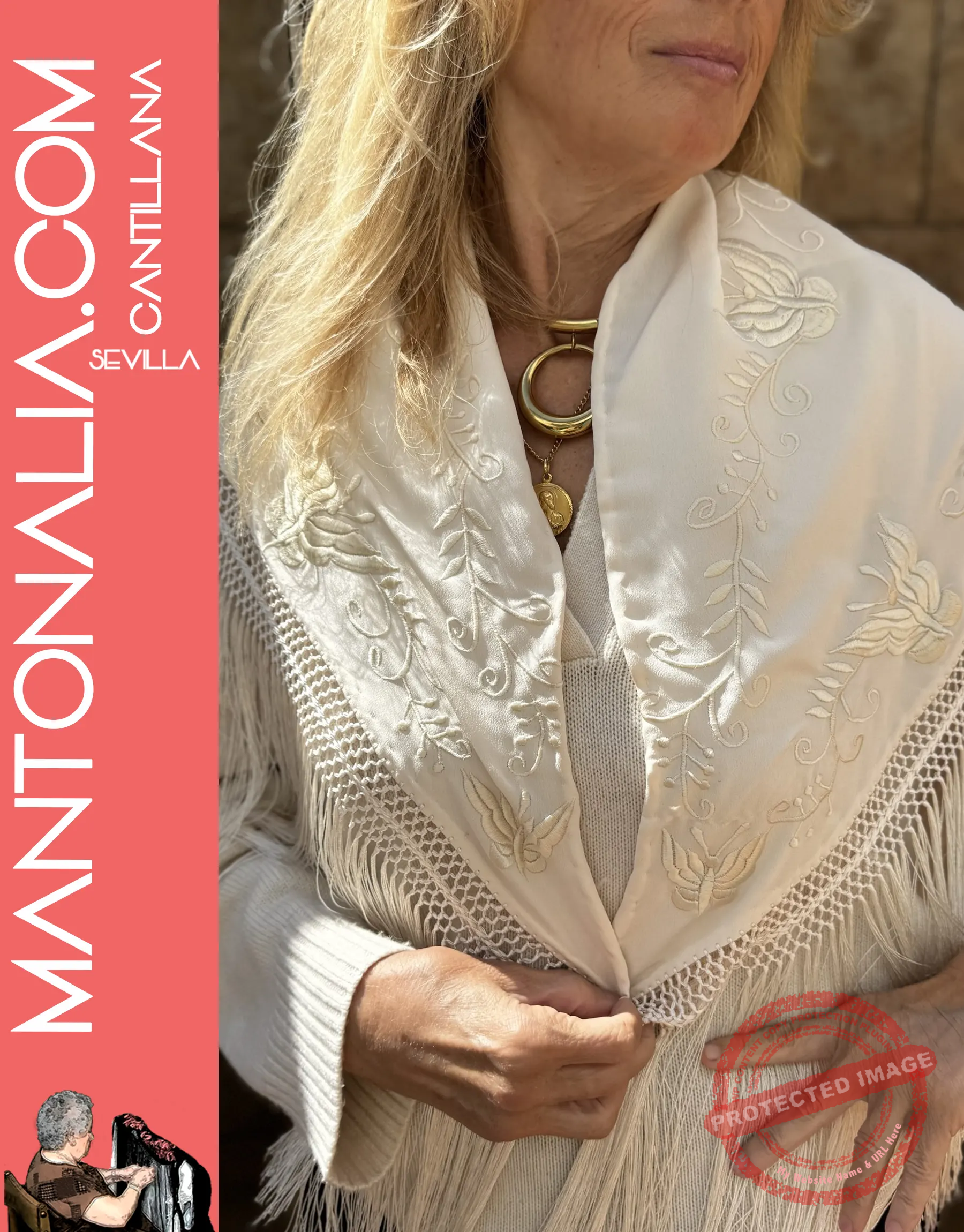 mariposa Mantón artesanal mariposa